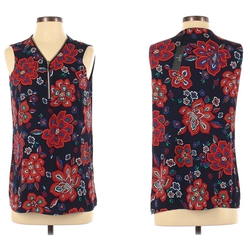 t TAHARI sleeveless floral blouse NWT. Size XS